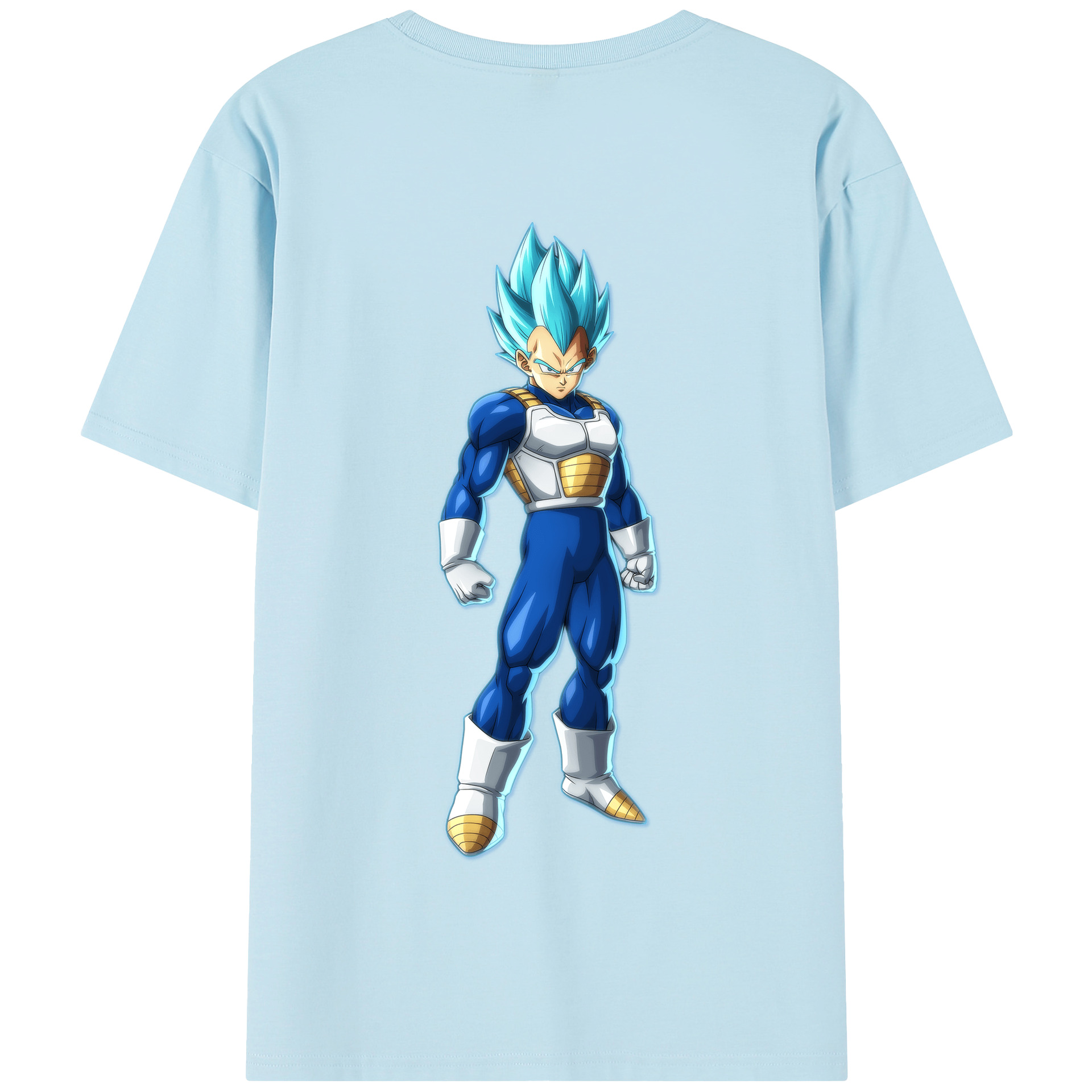 （画像用） ドラゴンボール ベジータ四世（Bejīta Yonsei）DRAGON BALL Vegeta IV 綿100％半袖Tシャツ（背面プリント）